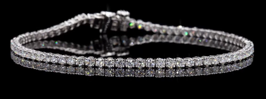14 KT White Gold Single Line Diamond Tennis Bracelet - 2.00CT