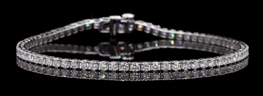 14 KT White Gold Single Line Diamond Tennis Bracelet - 3.00CT