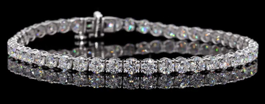 14 KT White Gold Single Line Diamond Tennis Bracelet - 7.00CT