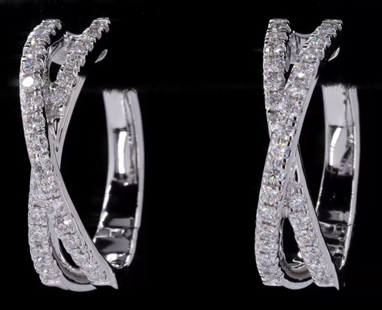 Cross Round Hoop Earrings – 0.50CT